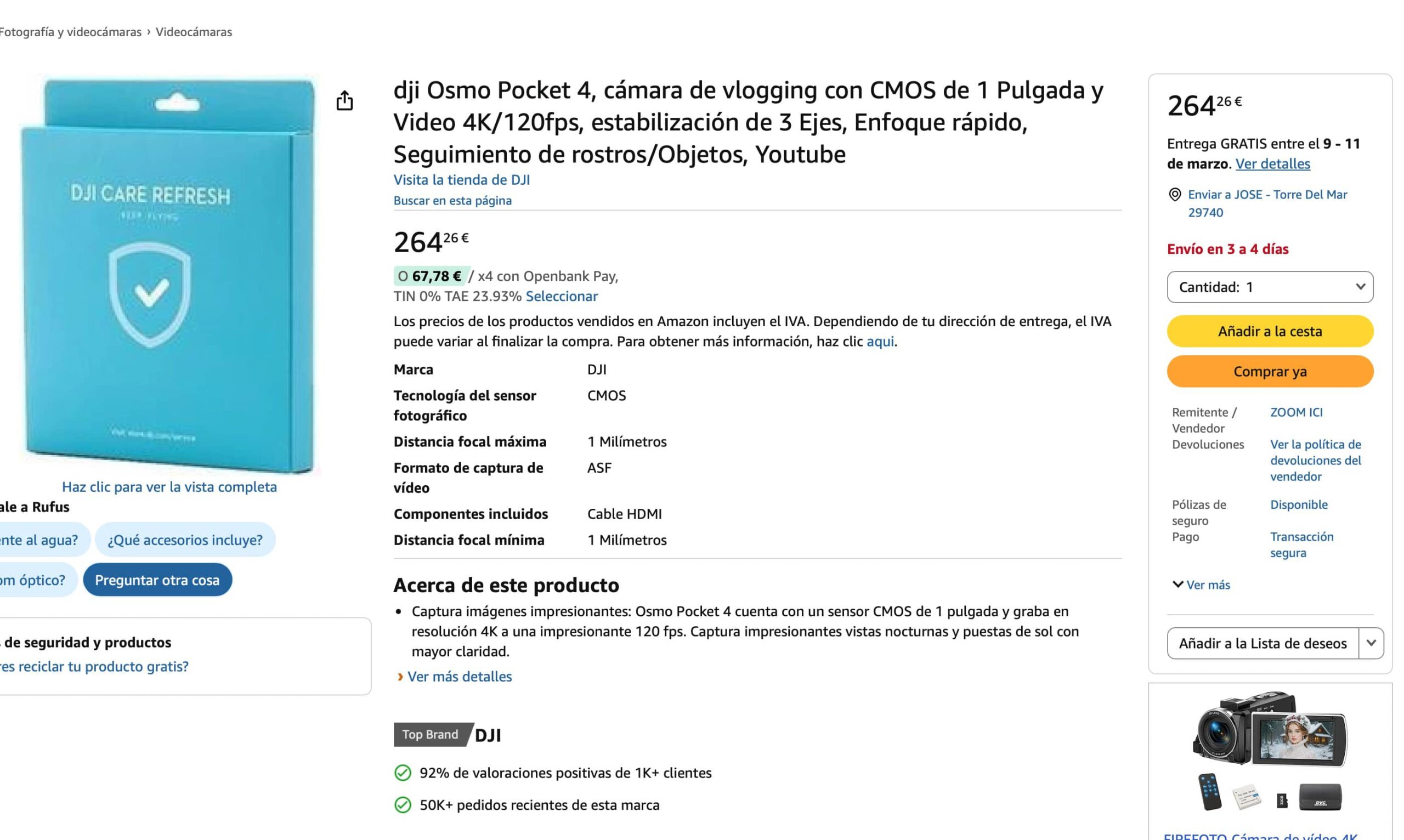 Calendario marcando la fecha de lanzamiento del DJI Osmo Pocket 4 junto a una cámara de vlogging