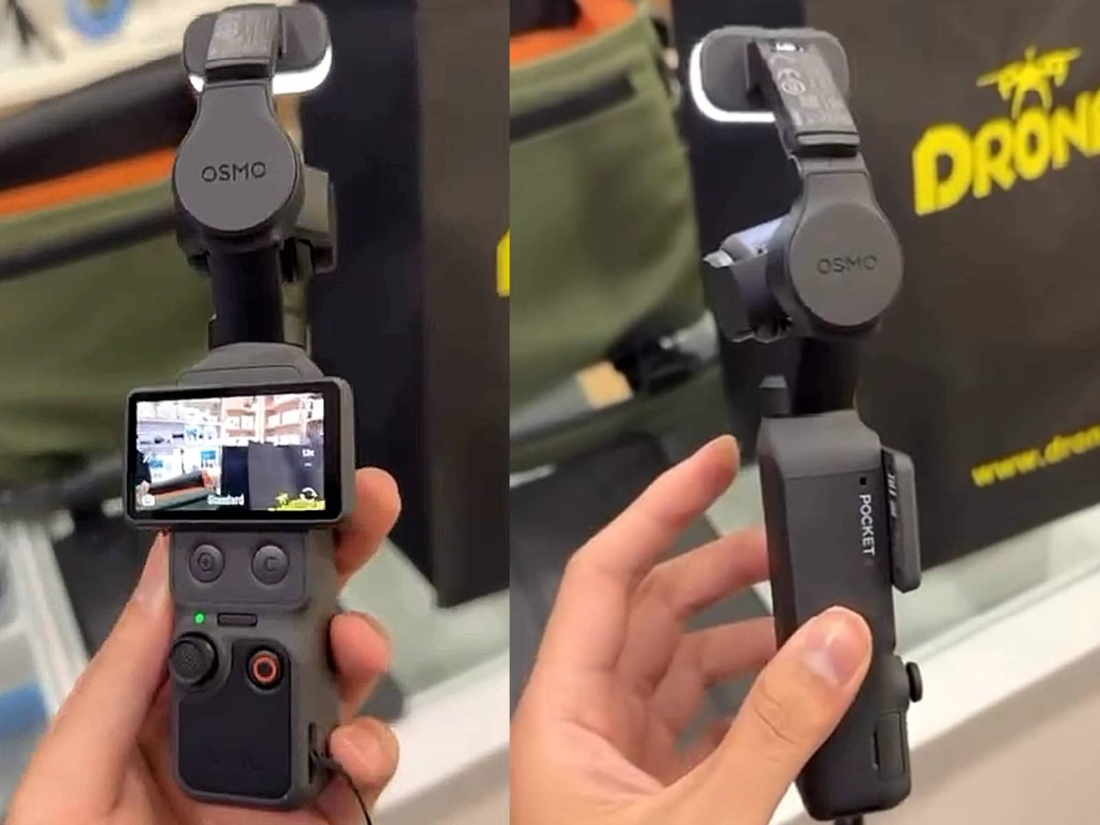 Vlogger analizando el DJI Osmo Pocket 4 frente a su ordenador