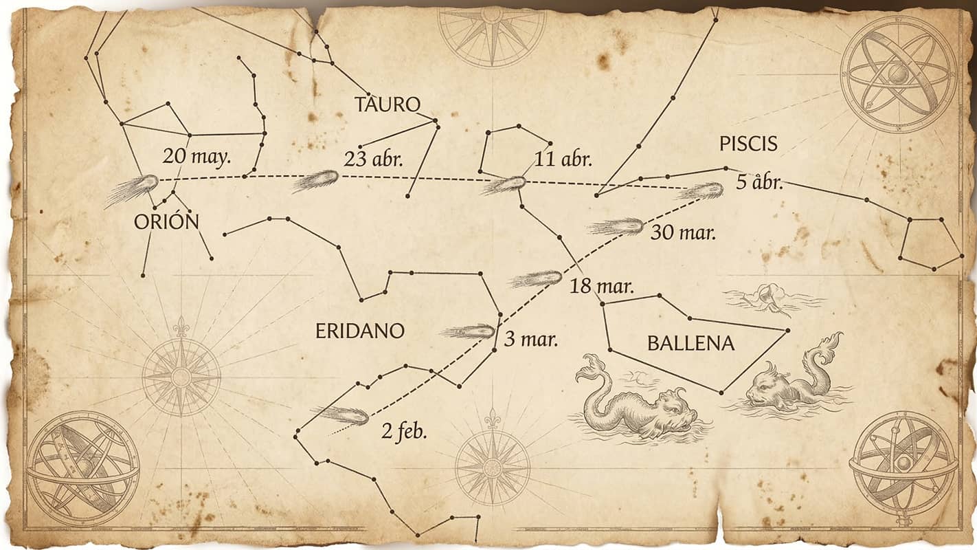 Mapa de localización del Cometa C/2026 A1 MAPS