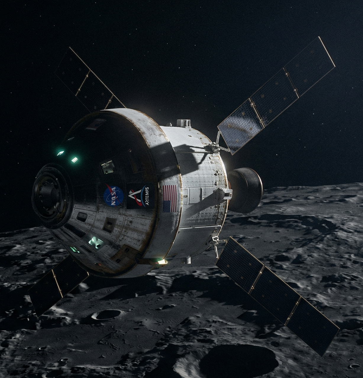 maximo acercamiento Artemis II luna