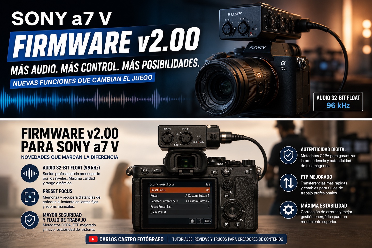 nuevo firmware 2.0 sony a7v