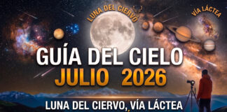 Guía del cielo nocturno de julio 2026: Vía Láctea, lluvias de estrellas y efemérides espaciales efemérides astronómicas julio 2026