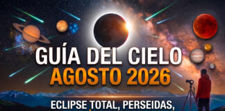El Cielo en Agosto de 2026: Eclipse Solar Total, Perseidas y Guía Astronómica Completa El cielo en agosto de 2026 con el eclipse solar total y las Perseidas