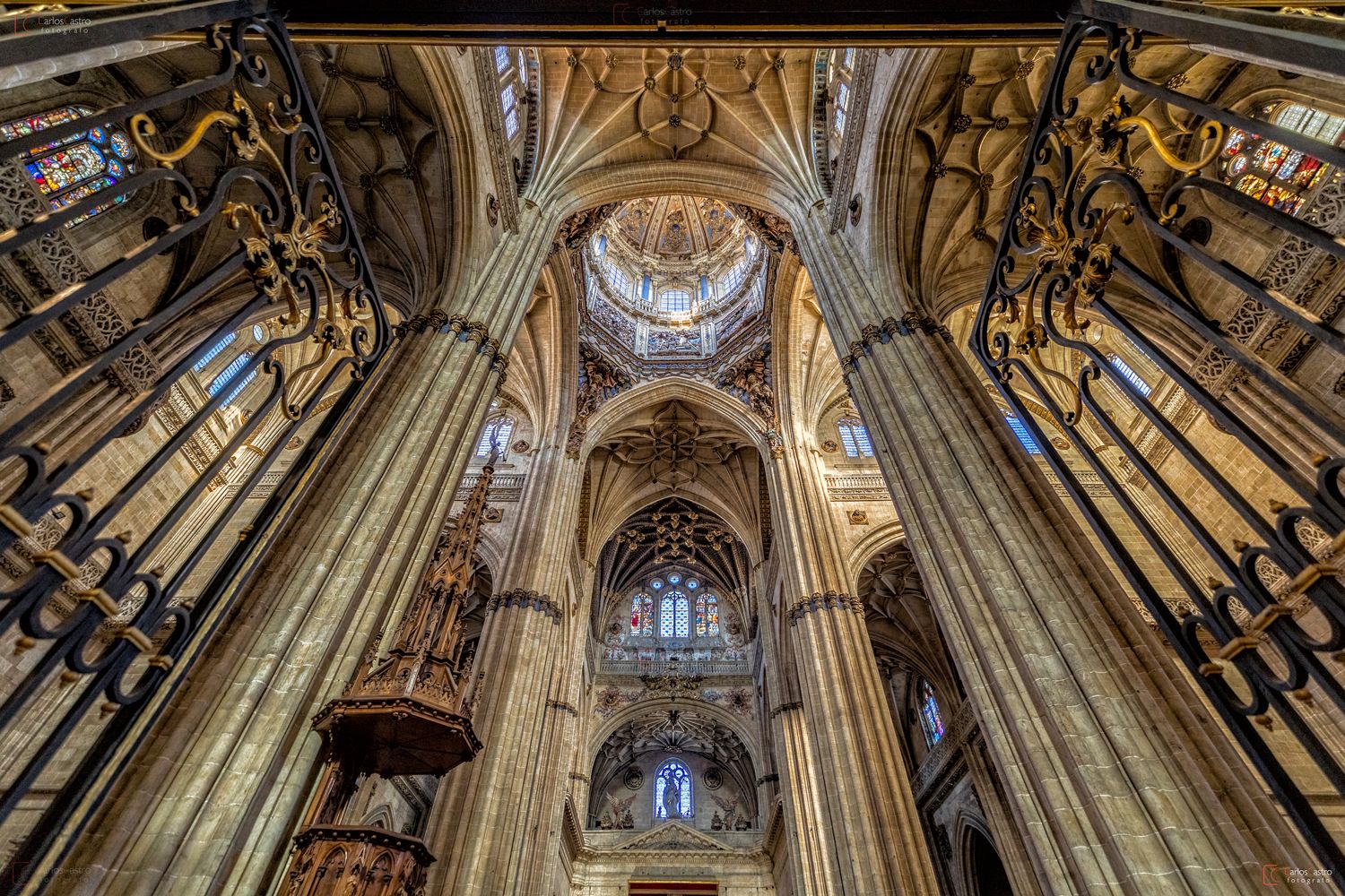 Interior de la Catedral Nueva de Salamanca, vista desde la puerta del ...